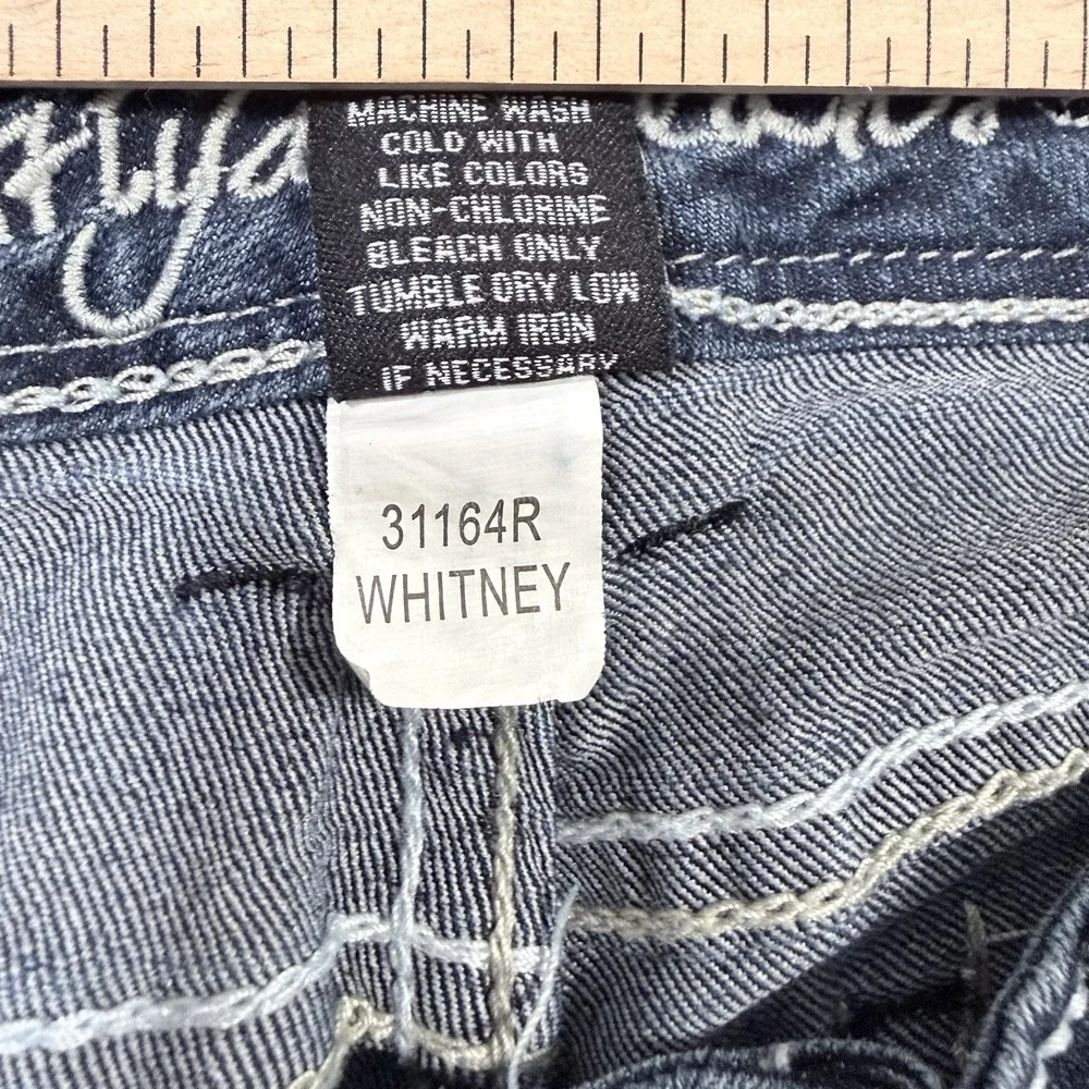 Ariya Whitney Crop Capri Jeans 13/14 Thick Stitch Blue Denim 31164R Y2K